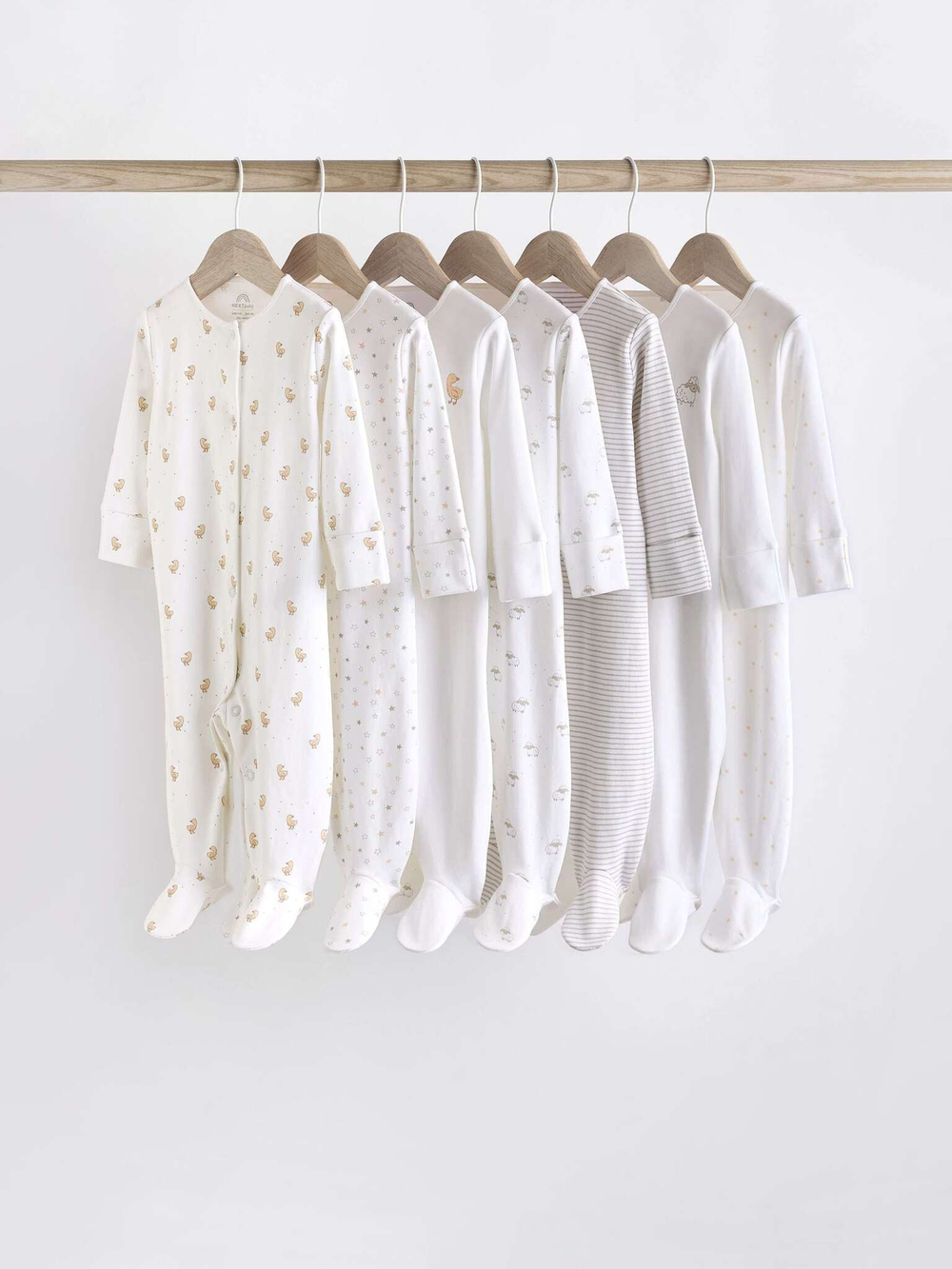 Комбинезон / Cлип для малышей Next K79-484, 7 шт., Белый