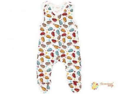 Ползунки длинные на кнопках (кулир) ассорт Размер: 18 Рост: 56 (Солнечный миф)