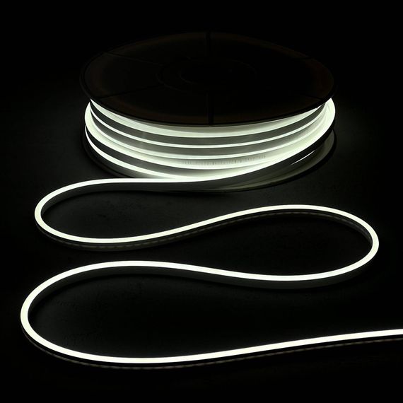 Односторонний гибкий Неон 8х16 мм., 1 метр, Белый 12В, IP65, Laitcom (FR-23512)