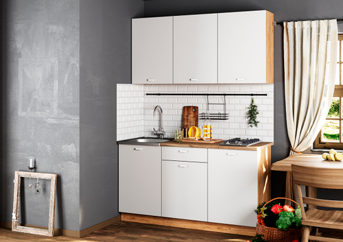 Кухня Дана 1,5 дуб крафт золотой/белый