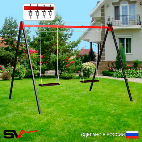 Уличные качели Sv Sport УК171В2 (3.0м/Деревянные 2шт/Подвесы на втулке 2к)