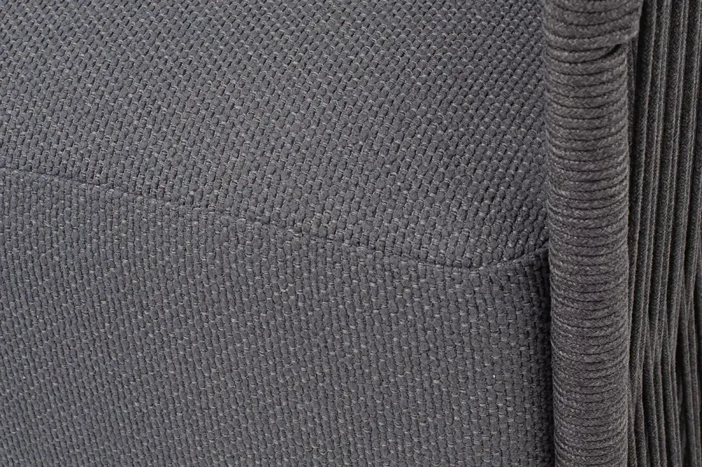 "Лугано" кресло плетеное из роупа, каркас алюминий темно-серый (RAL7024) муар, роуп темно-серый круглый, ткань темно-серая YB25-0027