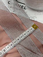 Лента парча блестящая серебристая