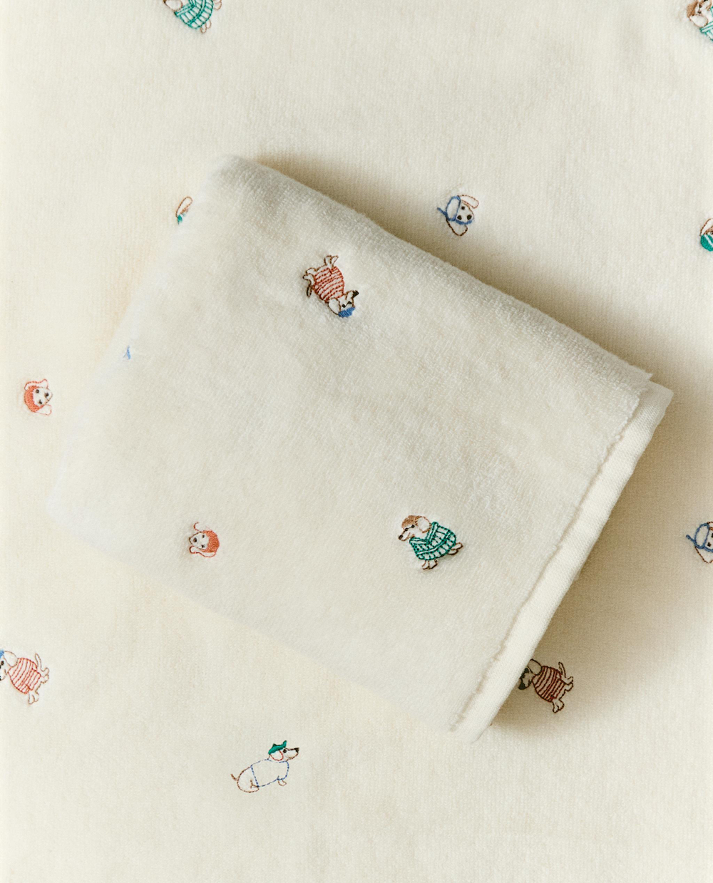 Zara Home Полотенце для лица и рук из хлопка, экрю