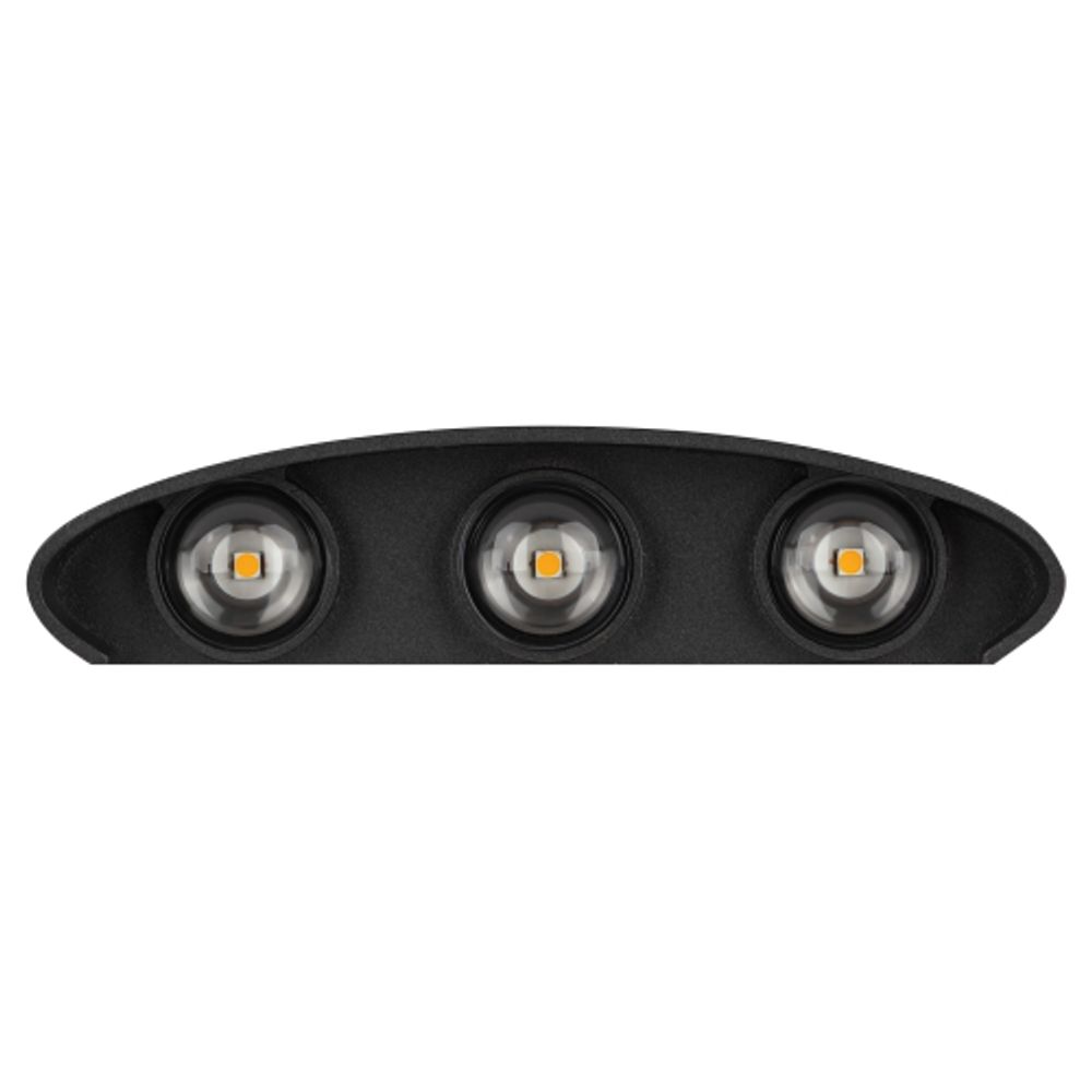 Светильник декоративный настенный светодиодный ЭРА WL12 BK 6х1Вт 3000К IP54 черный для интерьера и фасадов зданий | Фасадная декоративная подсветка