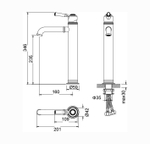 Смеситель для раковины Timo Arisa 5311/02F, высокий, антик