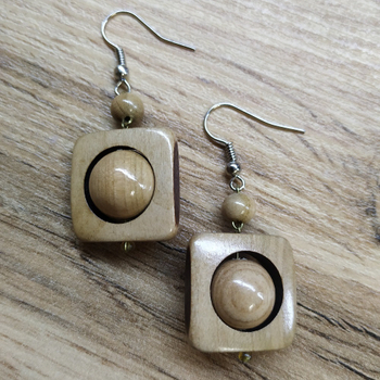 Серьги Квадроглазки, дерево, цвет коричневый, 20x30 мм 315508