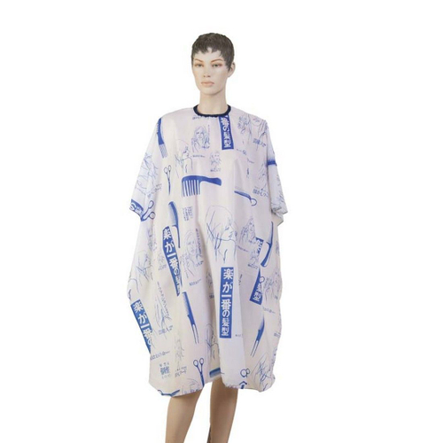 DEWAL Пеньюар для стрижки "Ножницы" АР-89-А-33 (сине-белый) 1 шт