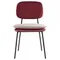 Стул с контрастным кантом Pea, велюр, бордовый/бежевый