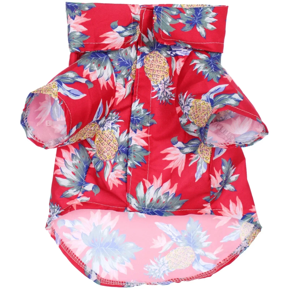 Рубашка для собак и кошек малых и средних пород «СТИЛЬНЫЙ БРО», цвет красный, принт ананасы с цветами, размер M
