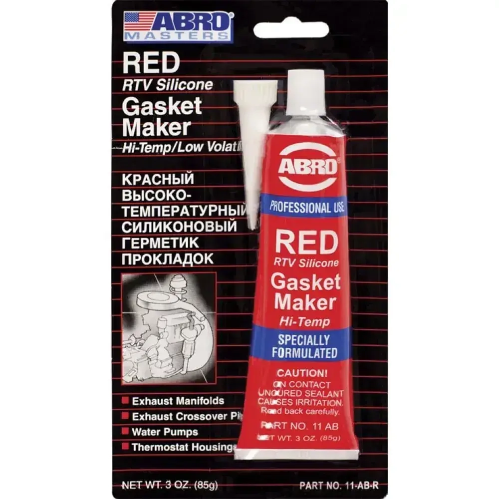 Герметик термостойкий АБРО красный маслостойкий герметик прокладок для авто и быта