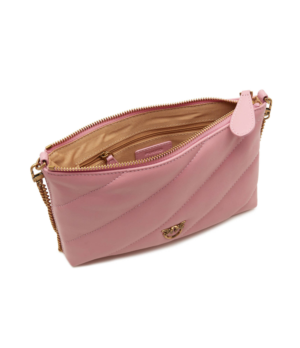 Кожаная сумка-мессенджер FLAT POUCH SHEEP NAPPA Pinko - пудро-розовый(100252 A0F2)