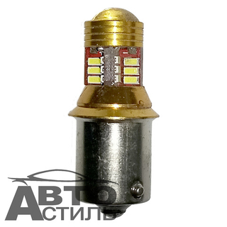 Светодиод 12V T25   18SMD 3030 WHITE LENS (1конт) (линза 6+3*4) 11254