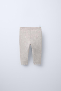ZARA ЛЕГИНСЫ В РУБЧИК С ПУГОВИЦАМИ, ПЕСОЧНЫЙ С МЕЛАНЖЕВЫМ ЭФФЕКТОМ