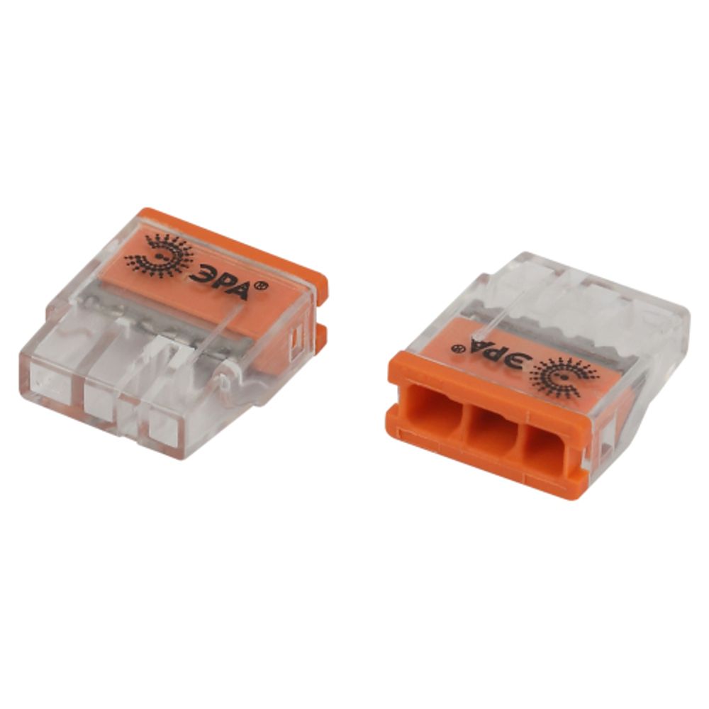 Клемма ЭРА NO-225-358 быстрозажимная 2273-203 компактная 3-проводная 0.2-2.5 мм2 упаковка 50 шт