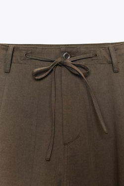 ZARA БРЮКИ-БАЛЛОНЫ КАРГО, КОРИЧНЕВЫЙ