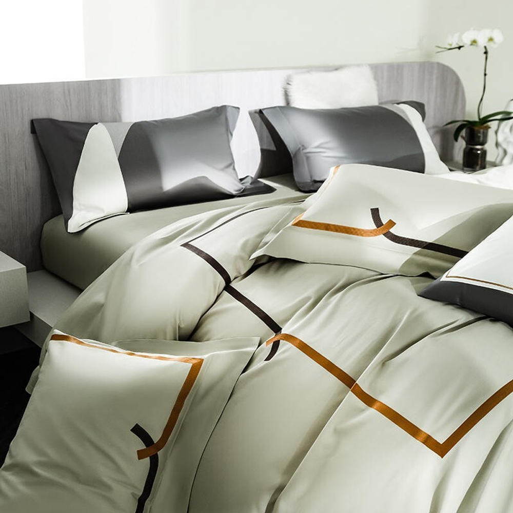 ZEPHYR HOME Постельное белье на двуспалку Египетский хлопок 100s зеленая