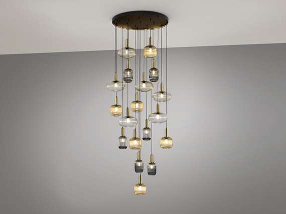 Люстра Norma 18L черный / латунь DIM