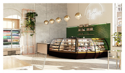 Витрина кондитерская Chilz VETE LUX 130 серый, вяз тоссини
