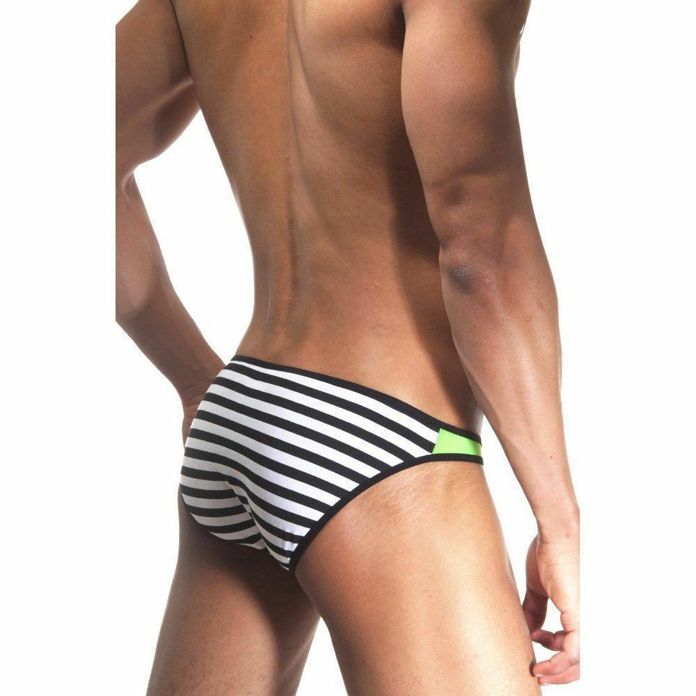 Мужские трусы слипы зеленые с черно-белым  Cosmos Colors CTB10GR