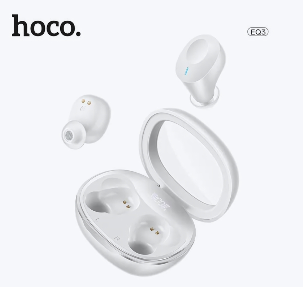 Bluetooth - гарнитура HOCO EQ3, TWS вакуумные, BT5.3, 40/300mAh Black
