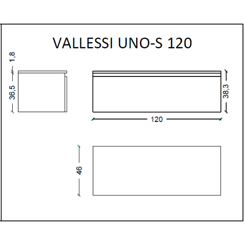 Тумба Armadi Art Flat Valessi Uno-S 120 897-120-W, WHITE глянец