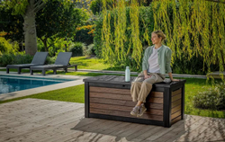 Пластиковый сундук Keter Deco Deck 630 л brown