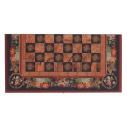 GAEM Игра настольная 3 в 1 (шахматы, шашки, нарды) "Цветы", L50 W25 H6 см