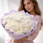 Букет из хризантем «White Mood»