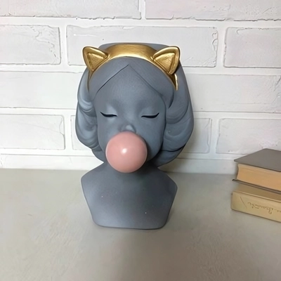 Кашпо-статуэтка из гипса «Мия» 21см бетон