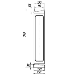Чугунный дымоход 115/740