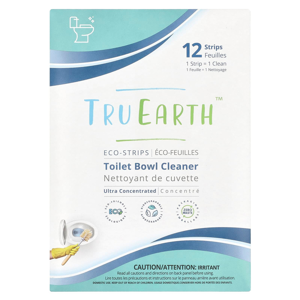 Tru Earth, Эко-полоски для чистки унитазов, ультраконцентрированные, 12 полосок