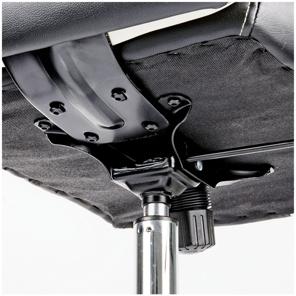 Кресло руководителя Helmi HL-E01 "Inari", экокожа черная/бежевая, хром