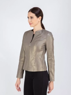 Кожаная куртка демисезонная на молнии