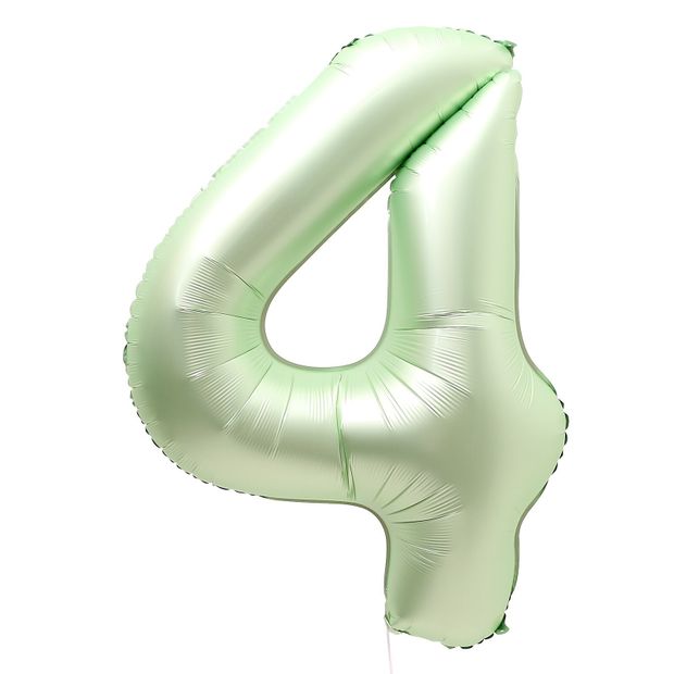 К Шар 40 «Цифра 4» салатовый металлик (БГ-60)