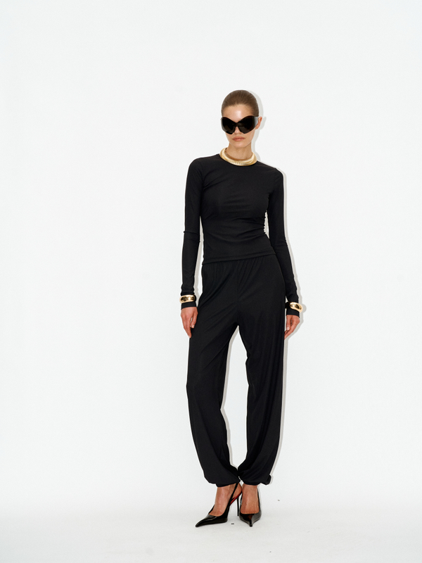 Брюки kyle ribbed black на резинке