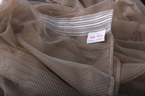 Короткий тюль-арка со стеклярусами. Клайм (коричневый)