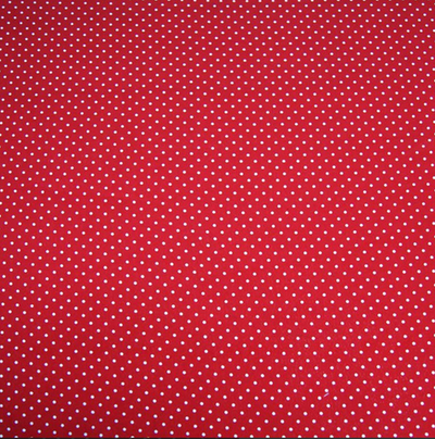 Ткань плательная Кашибо белый горох на красном, d 0,3 см