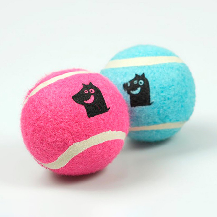 Игрушка Mr.Kranch для собак Теннисный мяч малый 4,7 см набор 2 шт голубой/розовый