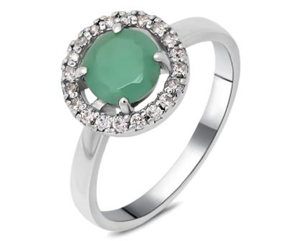 Кольцо из серебра с изумрудом