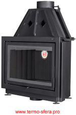 Каминная топка Экокамин Альфа 800 B черный шамот