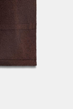 ZARA ПРЯМАЯ ТРИКОТАЖНАЯ ЮБКА, ШОКОЛАДНЫЙ