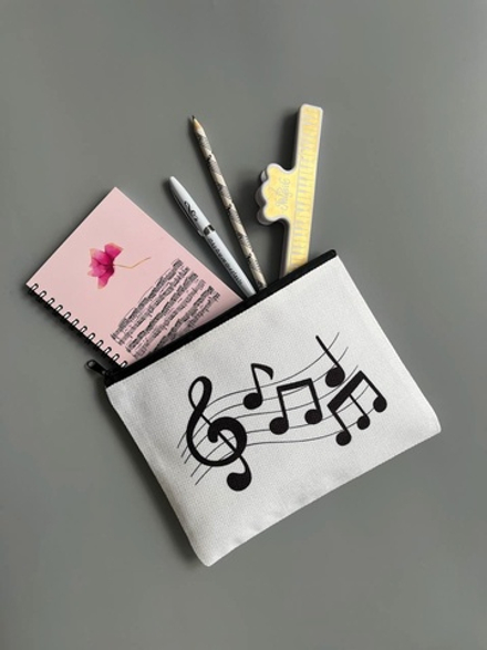 Косметичка "Скрипичный ключ и ноты"