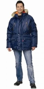 Куртка зимняя "Аляска" (синий/оранжевый)