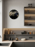 Настенные часы с обсидианом подарочные ручная работа