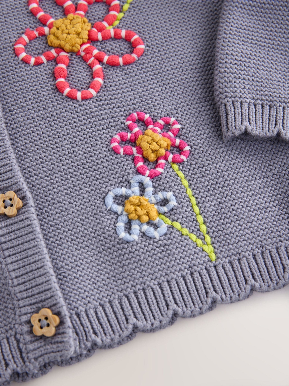 Кардиган вязаный с вышивкой для девочки Next E25-151, Сиреневый