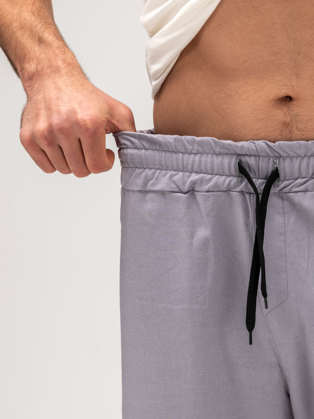 Джоггеры льняные. Грей