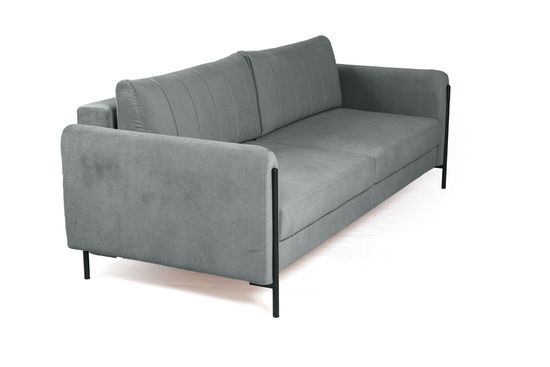 Barcelona диван-кровать трехместный прямой, велюр серый