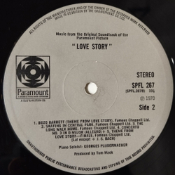 Винтажная виниловая пластинка LP Francis Lai Love Story История Любви OST (UK 1971)