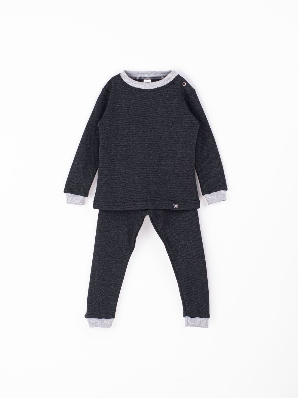 Комплект для мальчика (джемпер и брюки) "Черный меланж" 7+